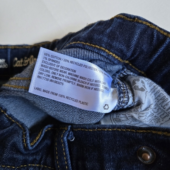 Cat & Jack Boys Skinny Dark Wash Elastic Waist Jeans Size 6 - Picture 5 of 6